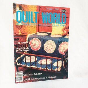 Quilt World Magazine Oct 1983 Folded Star Crib Royal Stars States Pieces Patches